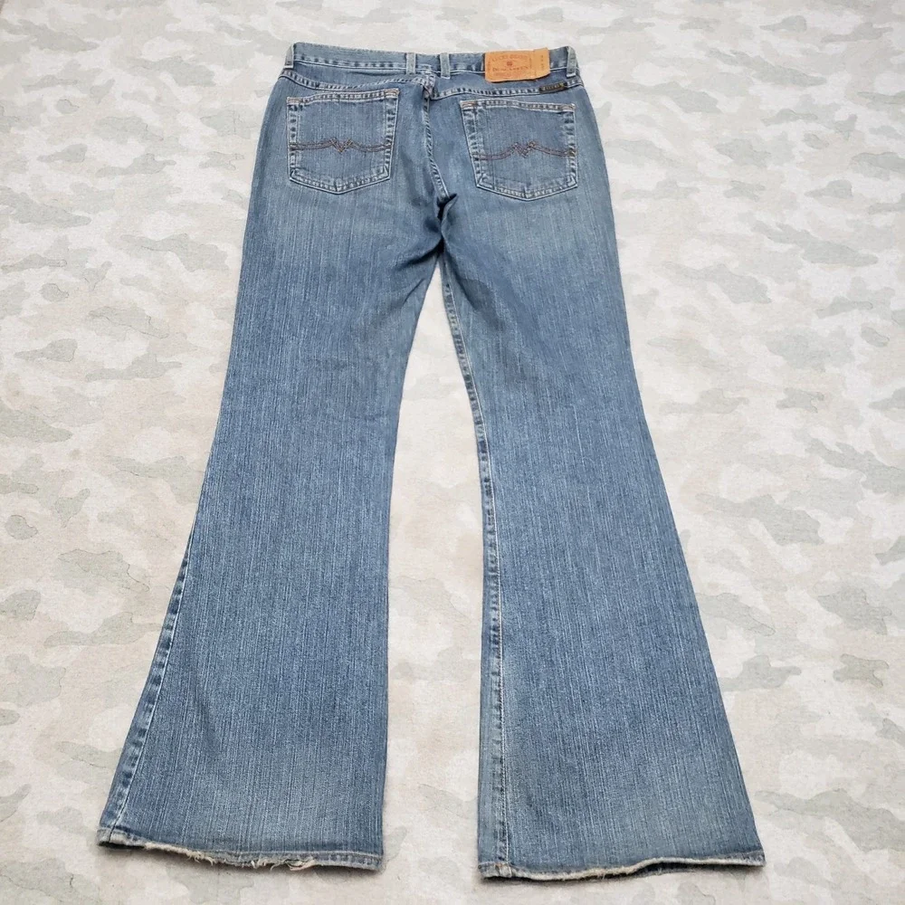 Vintage Lucky Brand Jeans Womens 8/29 Blue Flare Y2k Denim Medium Wash Dungarees - Picture 7 of 10